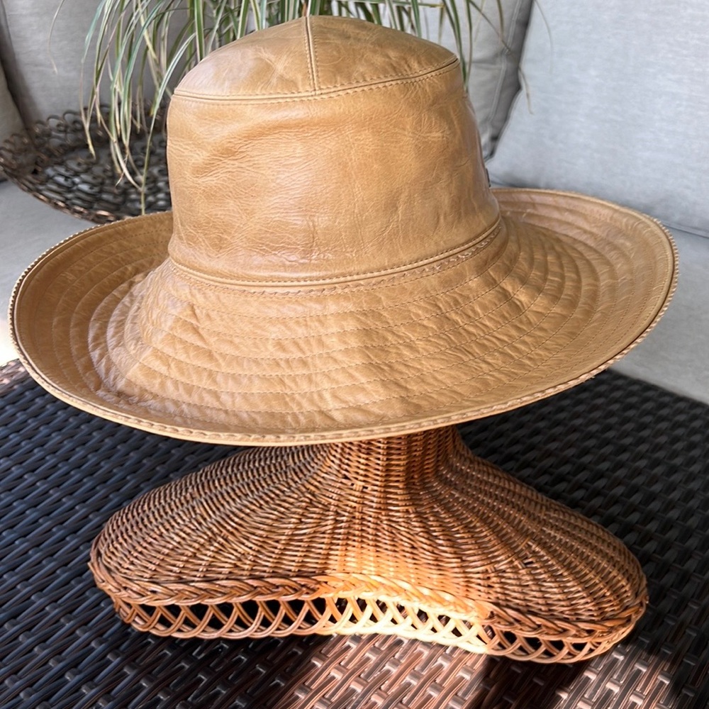 Helen Kaminski Tan Leather Hat